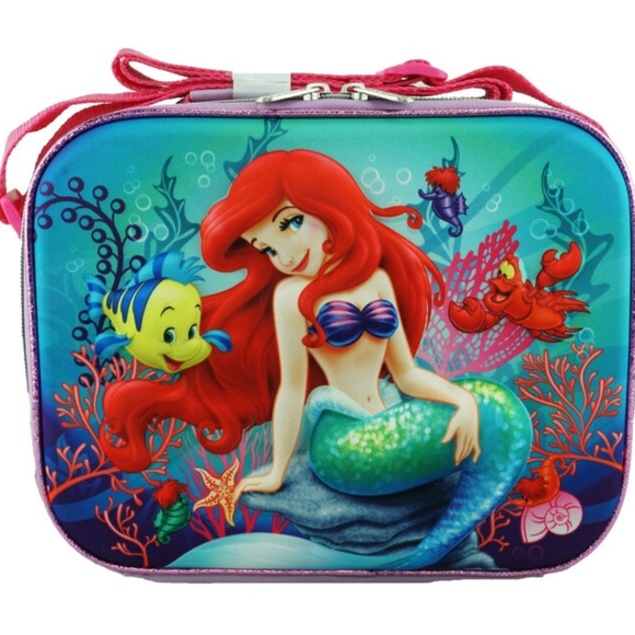 Little Mermaid Ariel 3D Molded 16" Backpack and Lunchbox Bundle Set w/ stickers! - Picture 6 of 8